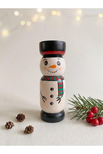 Snow Man Candle Holder 